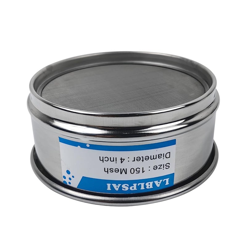 LABLPSAI 150 Mesh Lab Sieves 4" Diameter 304 Stainless Steel Wire Cloth Test Sieve for Industrial Laboratory Home - Image 2